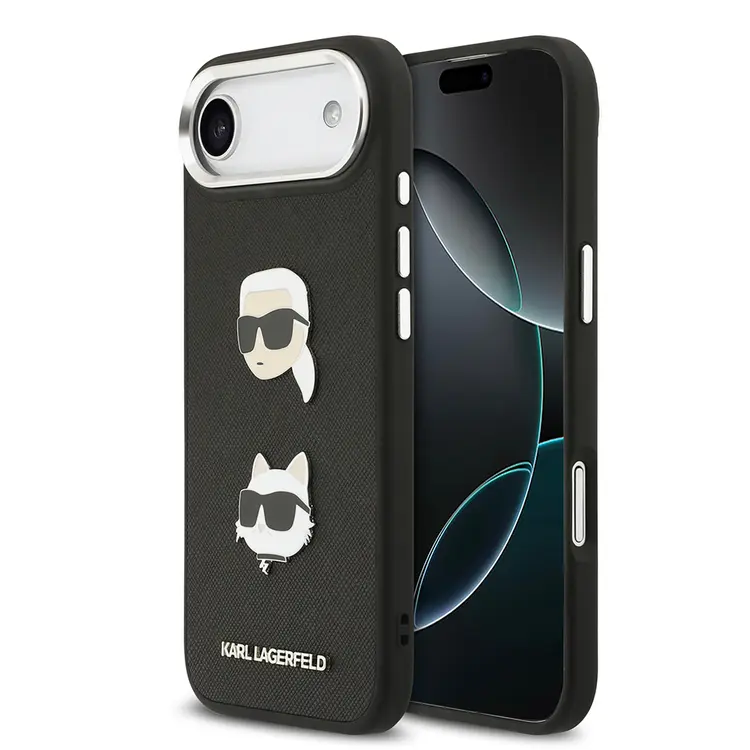 Apple iPhone 17 Air Kılıf Karl Lagerfeld Orjinal Lisanslı Metal Logolu K&C Heads Pin Kapak