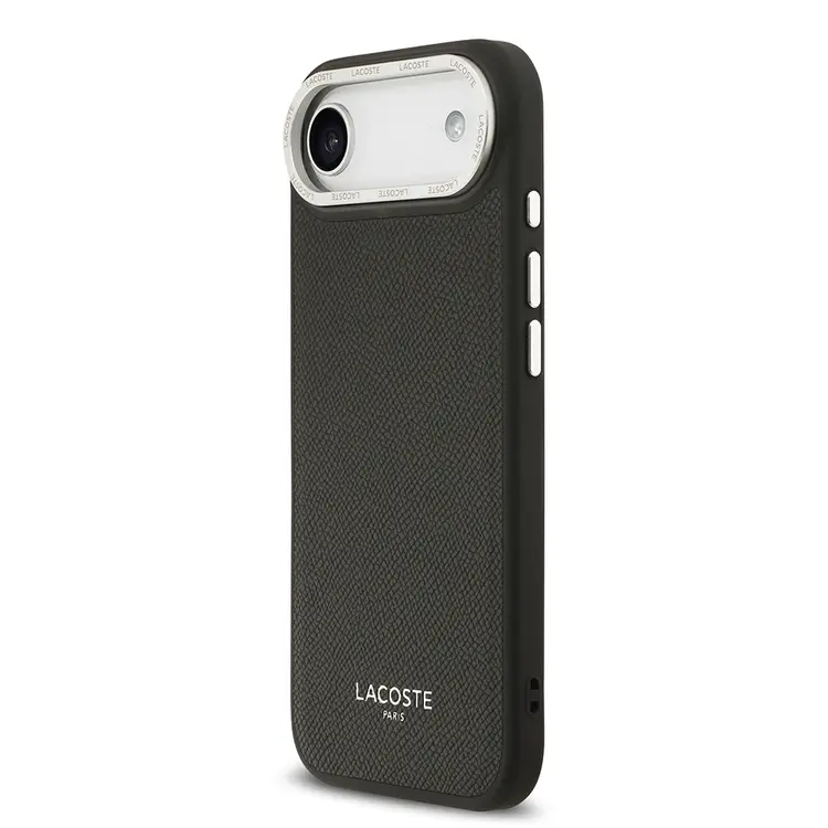 Apple iPhone 17 Air Kılıf Lacoste Orjinal Lisanslı M-safe Şarj Özellikli Champs Elysees PU Deri Tasarımlı Kapak