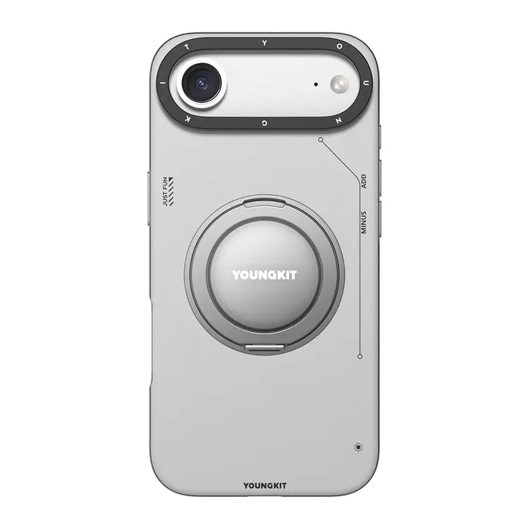 iPhone 17 Air MagSafe Uyumlu 360 Derece Standlı Mat Deri Kılıf - Youngkit Tech Leather