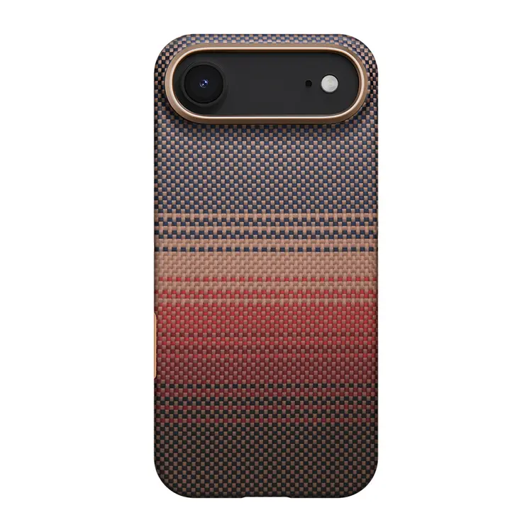 iPhone 17 Air MagSafe Uyumlu Aramid Fiber Kılıf - Pitaka Tactile Woven Sunset-Moonrise