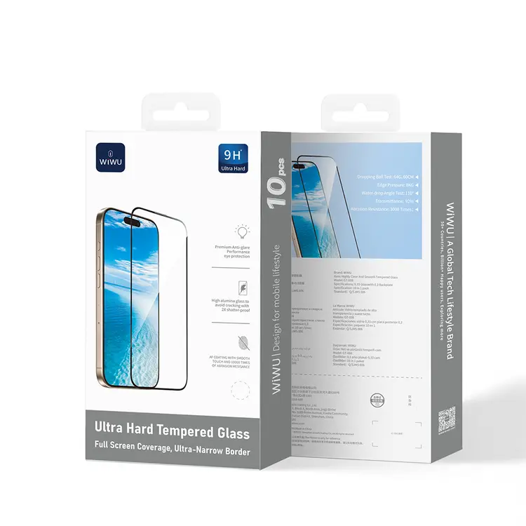 Apple iPhone 17 Air Wiwu GT-008 Polimer Oleofobik Kaplama Şeffaf Pürüzsüz Temperli Cam Ekran Koruyucu 10'lu Paket