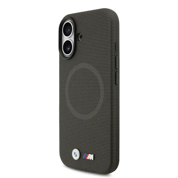 Apple iPhone 17 Kılıf BMW Orjinal Lisanslı M-safe Şarj Özellikli Metal Logolu Delikli M Dizayn Deri Kapak