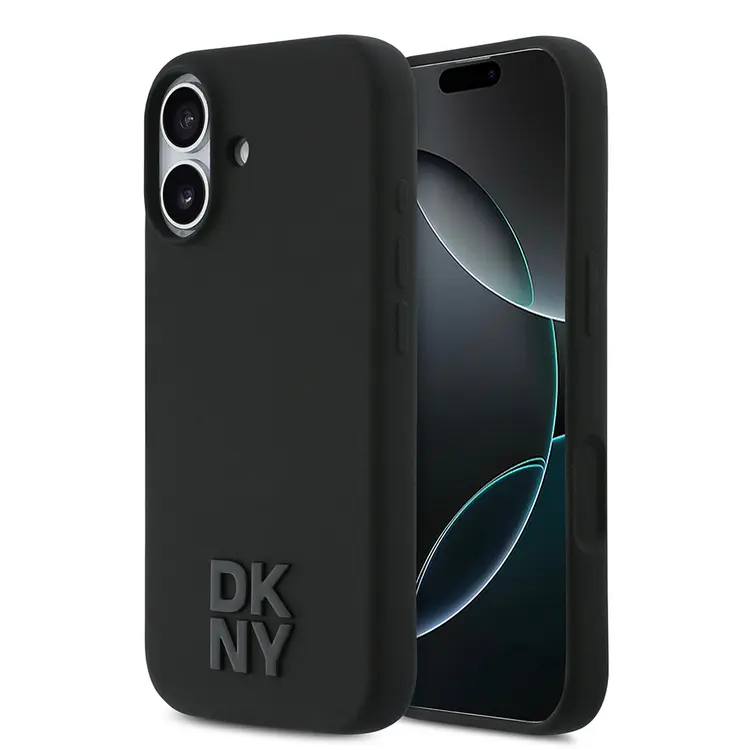 iPhone 17 MagSafe Şarj Özellikli Silikon Kılıf - DKNY Siyah
