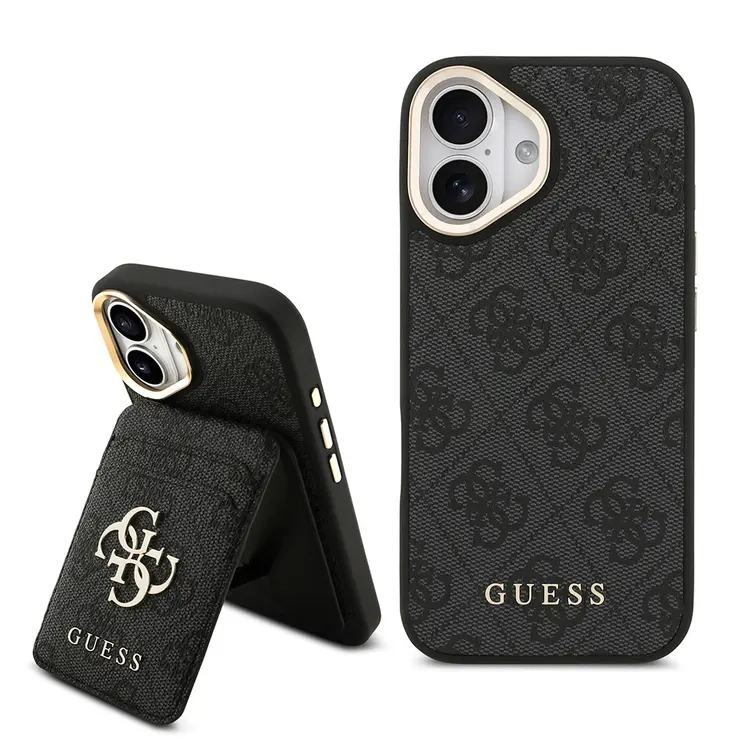 iPhone 17 MagSafe Uyumlu Kartlıklı Kılıf - Guess 4G Metal Logo