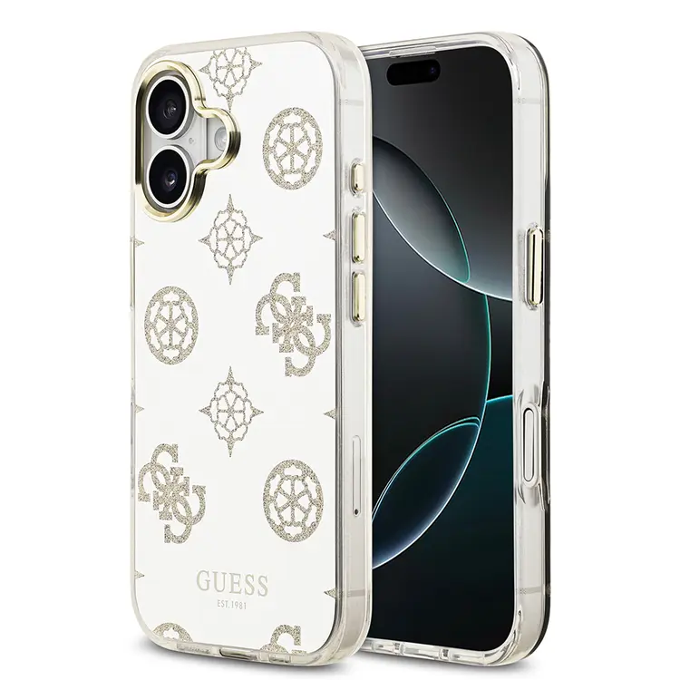 Apple iPhone 17 Kılıf Guess Orjinal Lisanslı Metal Kamera Çerçeveli Simli Aynalı Kapak