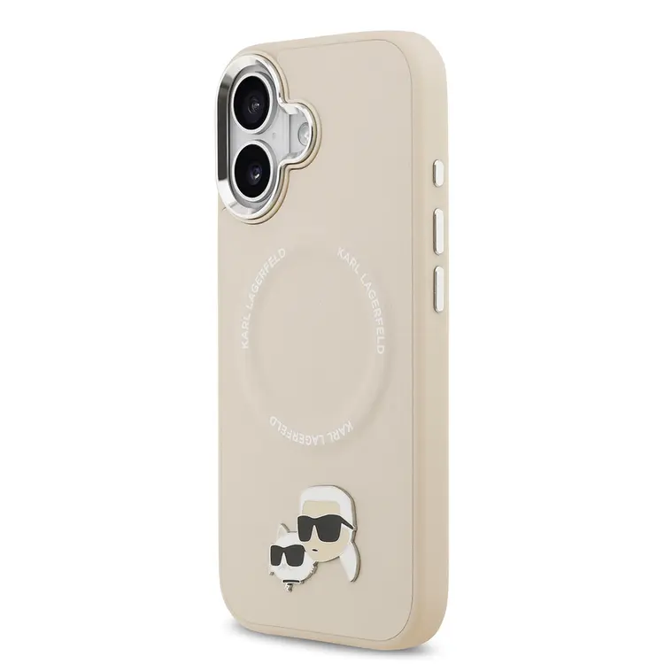 Apple iPhone 17 Kılıf Karl Lagerfeld Orjinal Lisanslı M-safe Şarj Özellikli Metal Kamera ve Buton Tasarımlı K&C PU Deri Kapak
