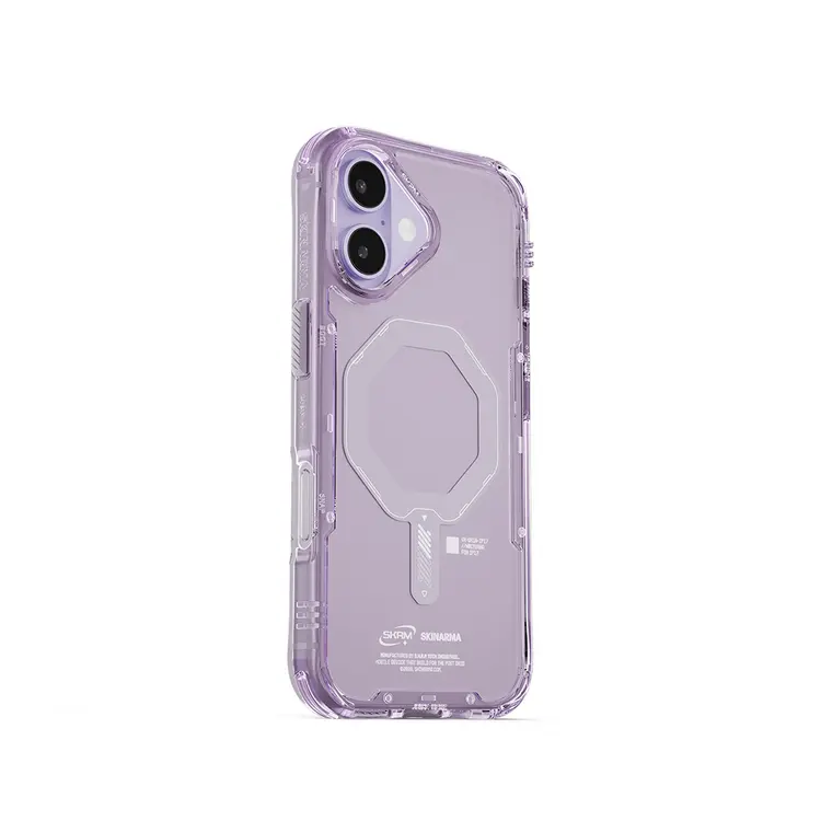 Apple iPhone 17 Kılıf M-safe Şarj Özellikli Şeffaf Airbag Tasarımlı Skinarma Saido Mag-Charge Kapak