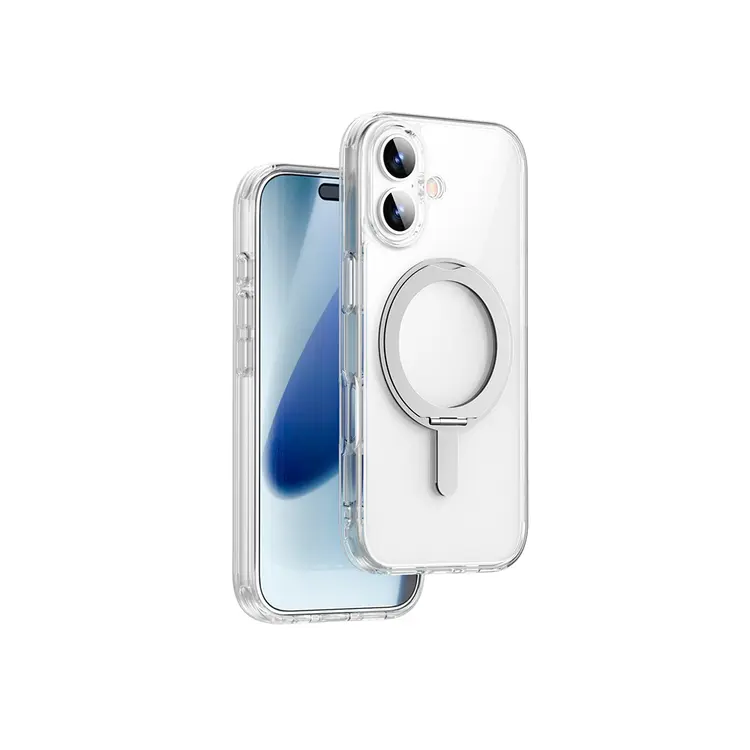 iPhone 17 MagSafe Uyumlu Standlı Şeffaf Kılıf - Wiwu iShield Ultra MCC-201