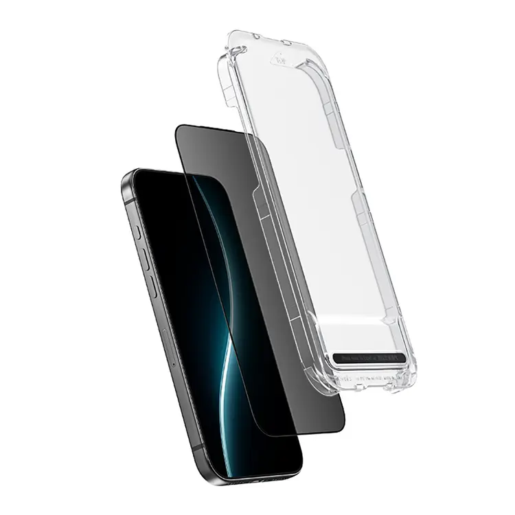 iPhone 17 Pro Hayalet Ekran Koruyucu, Uygulama Aparatlı - Benks Glass Warrior Privacy