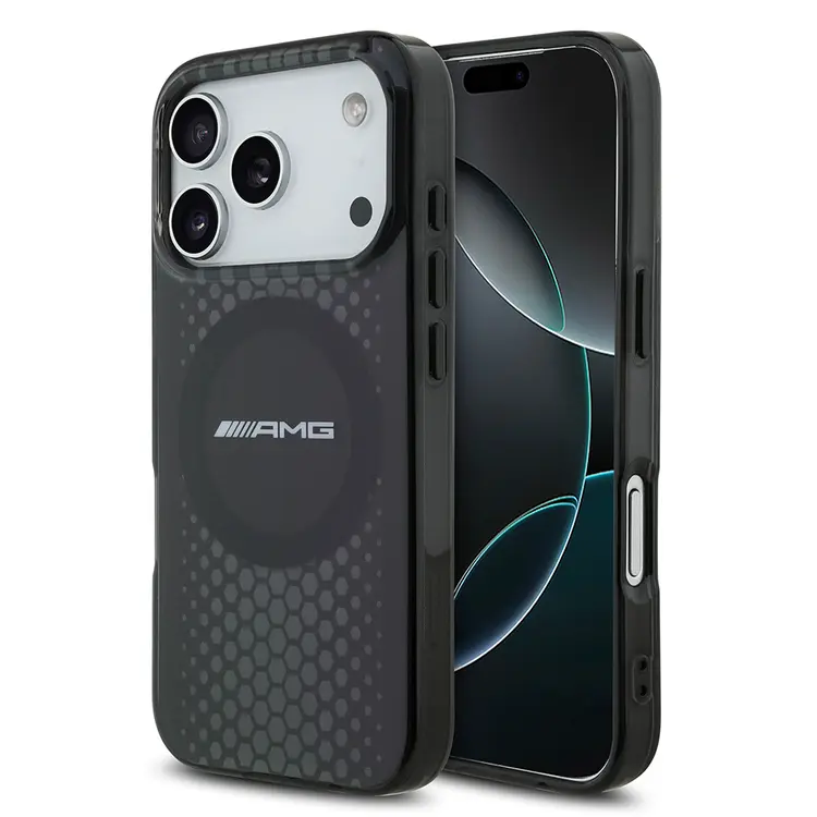 Apple iPhone 17 Pro Kılıf AMG Orjinal Lisanslı Çift Katmanlı Büyük Logolu Petek Desenli Kapak