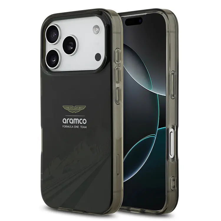 Apple iPhone 17 Pro Kılıf Aston Martin Orjinal Lisanslı M-safe Şarj Özellikli IML Baskı Logolu Formula Tasarımlı Kapak