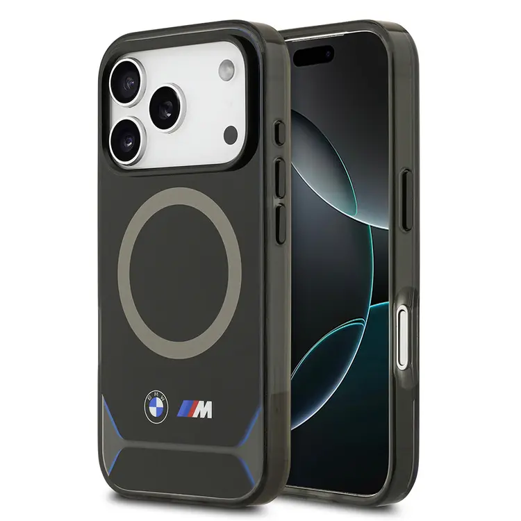 Apple iPhone 17 Pro Kılıf BMW Orjinal Lisanslı M-safe Şarj Özellikli Metal Buton Tasarımlı IML Baskılı M Dizayn Kapak