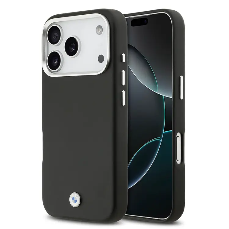 Apple iPhone 17 Pro Kılıf BMW Orjinal Lisanslı M-safe Şarj Özellikli Metal Logolu Tam Kaplama Deri Kapak