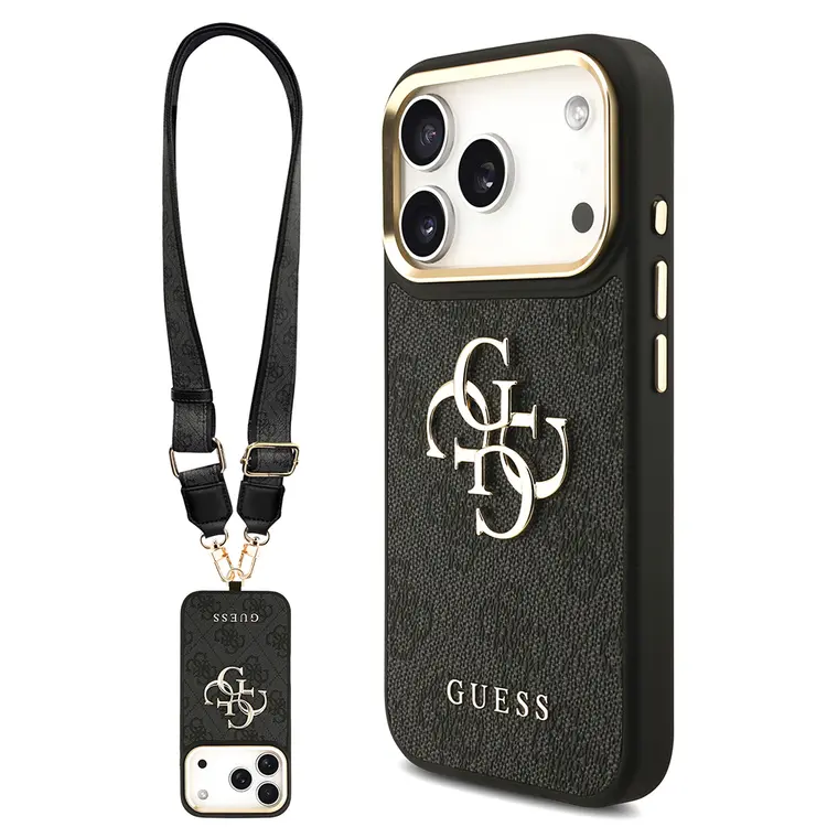 iPhone 17 Pro Askılı Kılıf, Büyük Metal Logo - Guess 4G