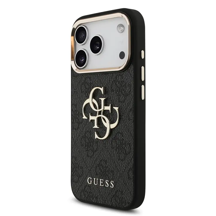 iPhone 17 Pro Guess Lisanslı Gold Metal Kamera Çerçeveli Kılıf