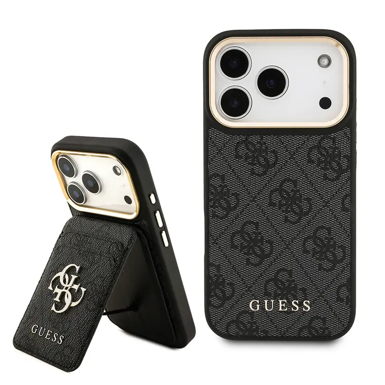 iPhone 17 Pro MagSafe Uyumlu Kartlıklı Kılıf - Guess 4G Metal Logo
