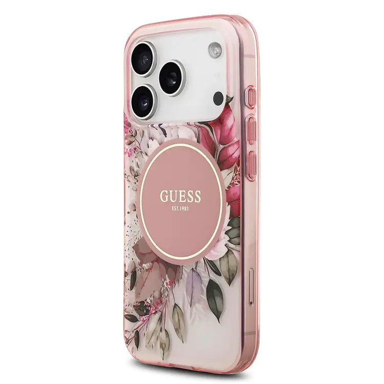 iPhone 17 Pro MagSafe Uyumlu Kılıf - Guess Flower Tonal Circle