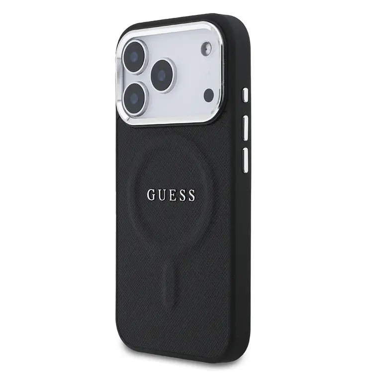 iPhone 17 Pro MagSafe Uyumlu PU Deri Kılıf - Guess Klasik Logolu