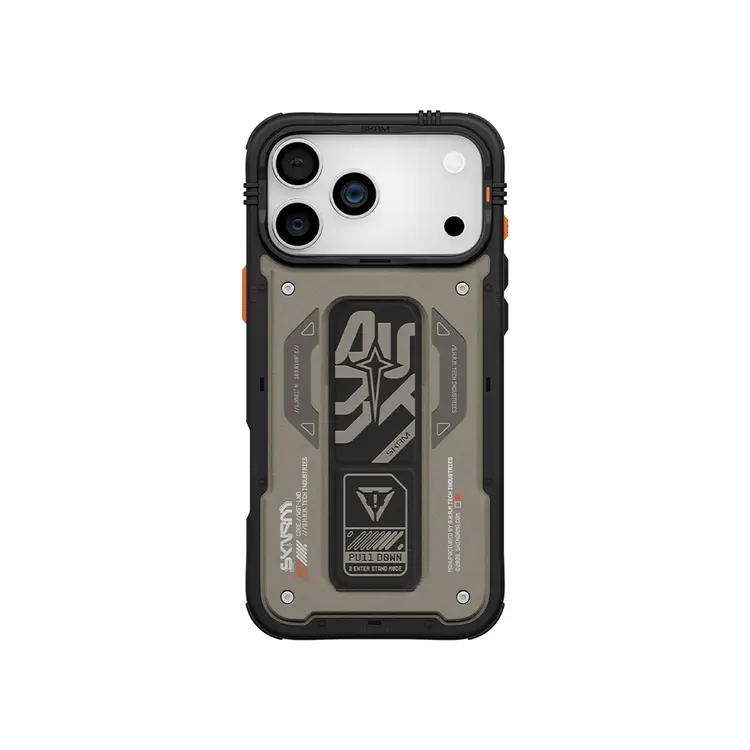 Apple iPhone 17 Pro Kılıf Desenli Airbag Tasarımlı Standlı Skinarma Aegis Kapak