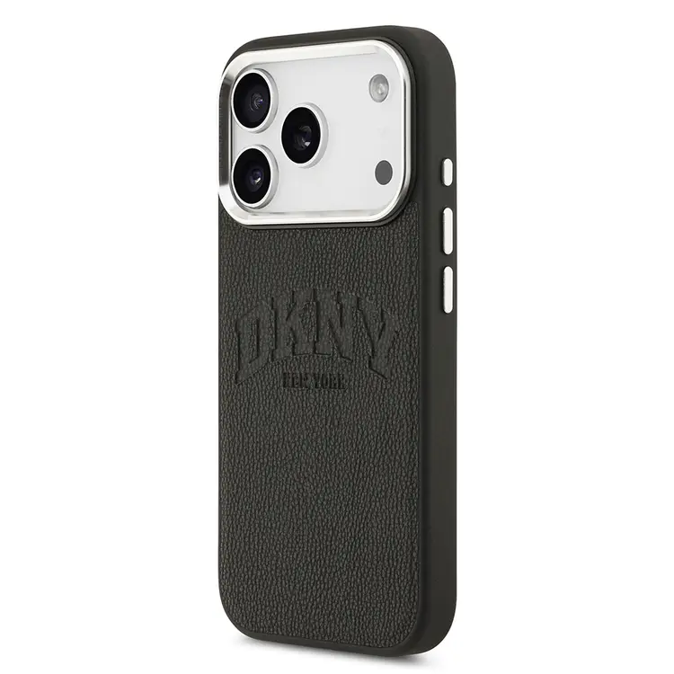 Apple iPhone 17 Pro Kılıf DKNY Orjinal Lisanslı M-safe Şarj Özellikli PU Deri Kabartmalı Kapak
