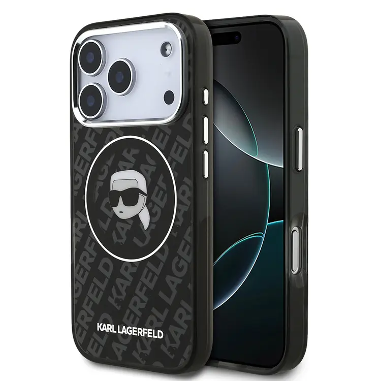 Apple iPhone 17 Pro Kılıf Karl Lagerfeld Orjinal Lisanslı IML Baskılı KL Heads Kapak
