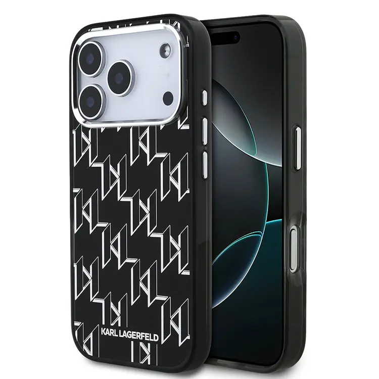 Apple iPhone 17 Pro Kılıf Orjinal Lisanslı M-safe Şarj Özellikli Karl Lagerfeld IML Baskılı Monogram Dizayn Kapak