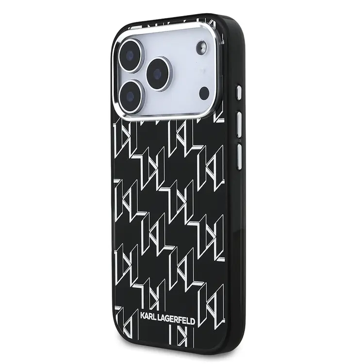 Apple iPhone 17 Pro Kılıf Orjinal Lisanslı M-safe Şarj Özellikli Karl Lagerfeld IML Baskılı Monogram Dizayn Kapak