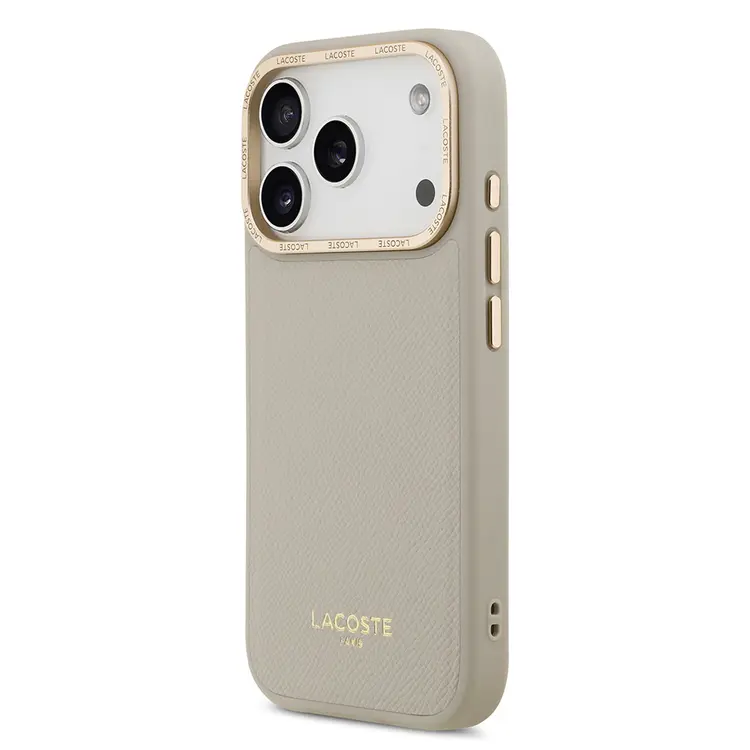 Apple iPhone 17 Pro Kılıf Lacoste Orjinal Lisanslı M-safe Şarj Özellikli Champs Elysees PU Deri Tasarımlı Kapak