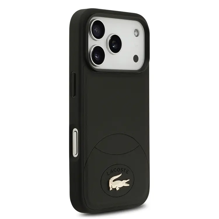 Apple iPhone 17 Pro Kılıf Lacoste Orjinal Lisanslı M-safe Şarj Özellikli PU Deri Tasarımlı Metal Logolu Kapak