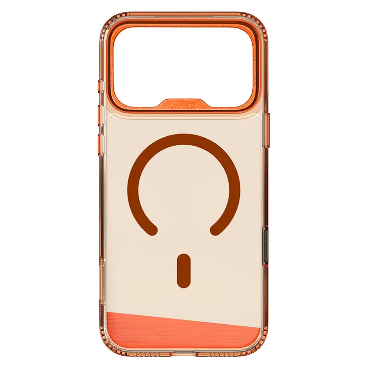 Apple iPhone 17 Pro Kılıf M-safe Şarj Özellikli Airbag Tasarımlı O-Ring Şeffaf Kajsa Trans Alüminyum Shield Serisi Kapak