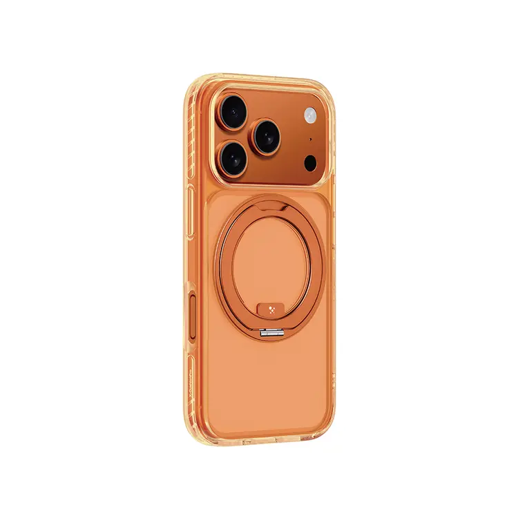 iPhone 17 Pro MagSafe Uyumlu Standlı Şeffaf Kılıf - AmazingThing Titan Pro MagSpin