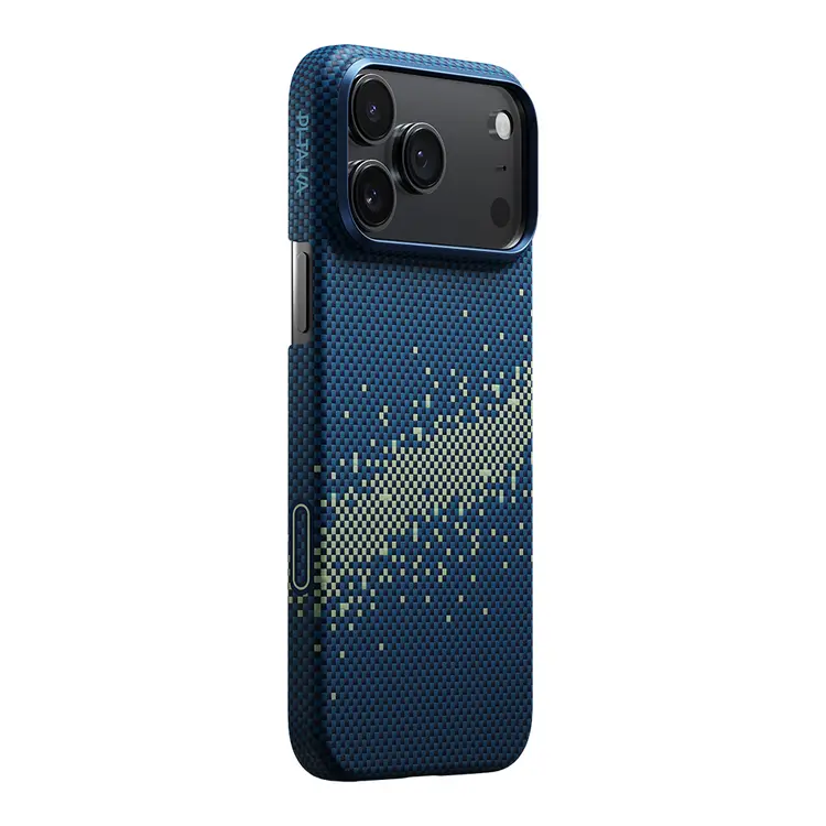 Apple iPhone 17 Pro Kılıf M-safe Şarj Özellikli Aramid Karbon Fiber Pitaka Tactile Woven Starpeak Serisi Milky Way Galaxy Kapak