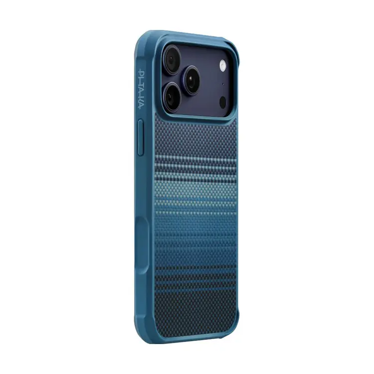 Apple iPhone 17 Pro Kılıf M-safe Şarj Özellikli Pitaka Tactile Woven Sunset-Moonrise Aramid Pro Guard Serisi Karbon Kapak