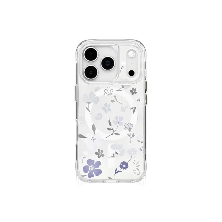Apple iPhone 17 Pro Kılıf M-safe Şarj Özellikli Şeffaf Arka Yüzey Çiçekli Coehl Amara Kapak