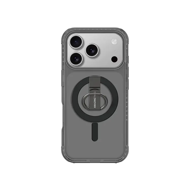 Apple iPhone 17 Pro Kılıf M-safe Şarj Özellikli Yüzük Standlı Amazingthing Titan Pro Serisi Kapak