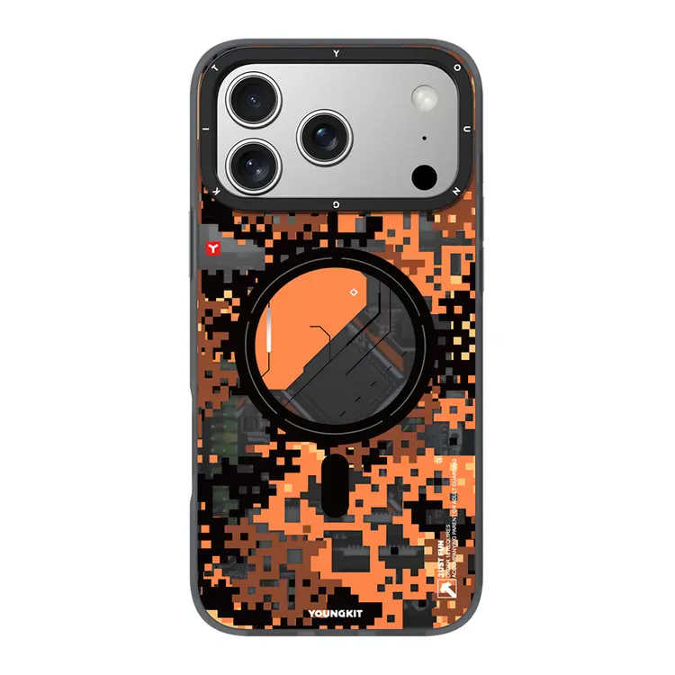 Apple iPhone 17 Pro Max Kılıf M-Safe Şarj Özellikli Youngkit Camouflage Sykell Serisi Kapak