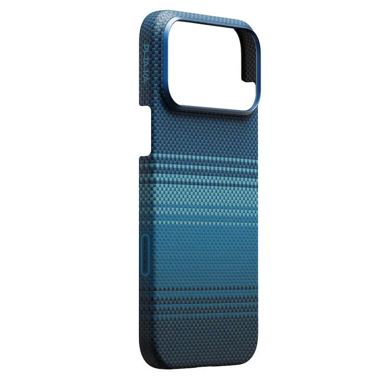 Apple iPhone 17 Pro Max Kılıf M-safe Şarj Özellikli Aramid Karbon Fiber Pitaka Tactile Woven Sunset-Moonrise Serisi Kapak
