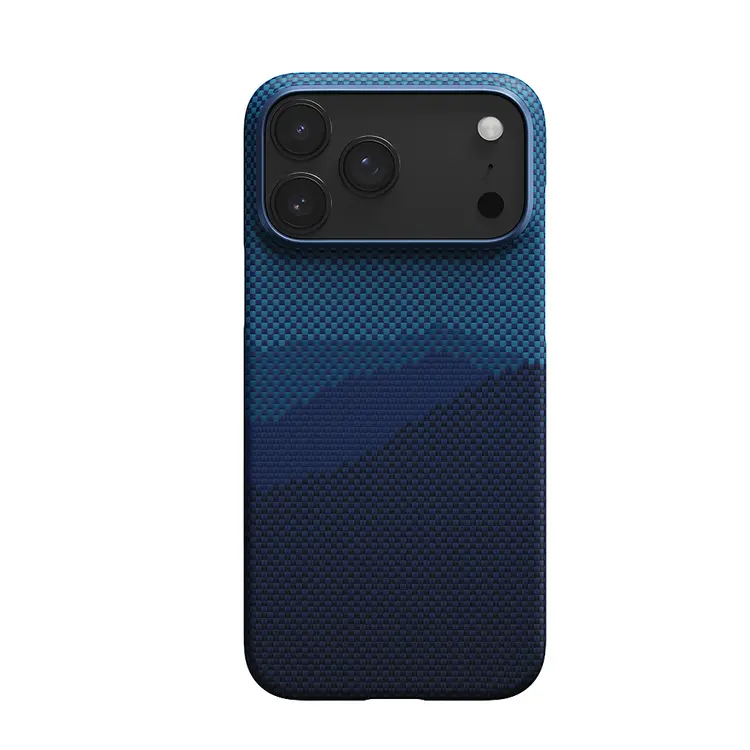 Apple iPhone 17 Pro Max Kılıf M-safe Şarj Özellikli Aramid Karbon Fiber Pitaka Tactile Woven Starpeak Serisi Over The Horizon Kapak