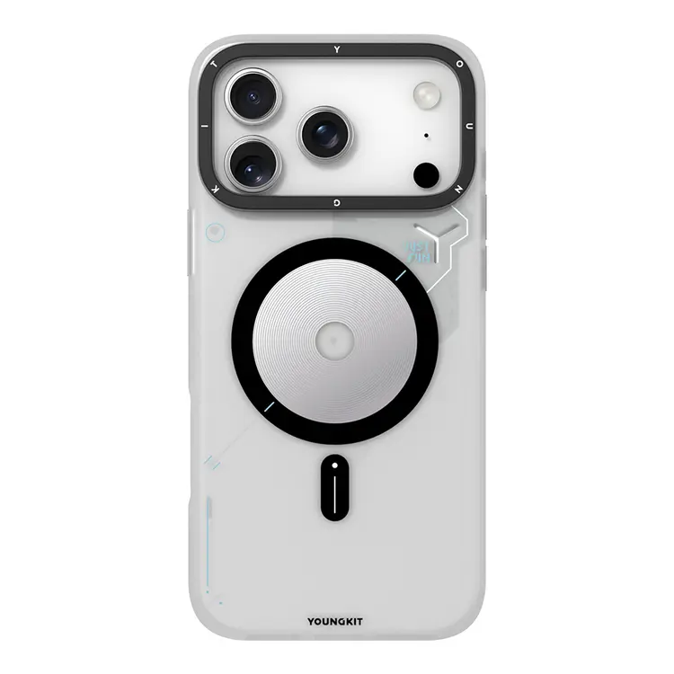 Apple iPhone 17 Pro Max Kılıf M-safe Şarj Özellikli Disk Desenli Youngkit Disc Battle Kapak