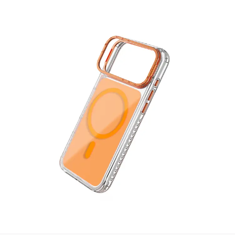 Apple iPhone 17 Pro Max Kılıf M-safe Şarj Özellikli Metal Kamera Çerçeveli Airbag Tasarımlı Lenyes CK221 Sert PC Kapak