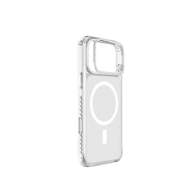 Apple iPhone 17 Pro Max Kılıf M-safe Şarj Özellikli Metal Kamera Çerçeveli Airbag Tasarımlı Lenyes CK221 Sert PC Kapak
