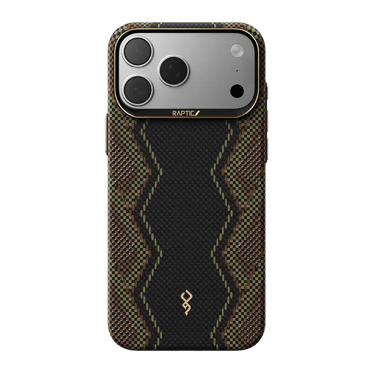 Apple iPhone 17 Pro Max Kılıf M-safe Şarj Özellikli Raptic Aramid Skin Scepter Serisi Karbon Kapak