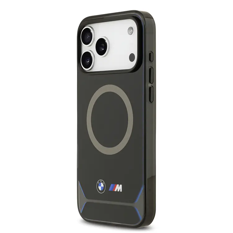 Apple iPhone 17 Pro Max Kılıf BMW Orjinal Lisanslı M-safe Şarj Özellikli Metal Buton Tasarımlı IML Baskılı M Dizayn Kapak