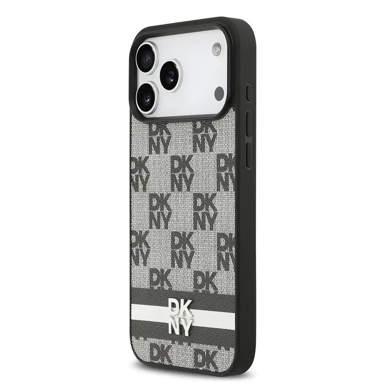 Apple iPhone 17 Pro Max Kılıf DKNY Orjinal Lisanslı M-safe Şarj Özellikli 3D Yazılı Metal Logolu Kapak