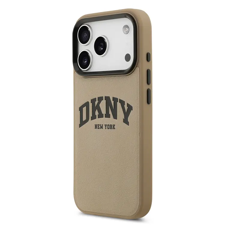 Apple iPhone 17 Pro Max Kılıf DKNY Orjinal Lisanslı M-safe Şarj Özellikli PU Deri Kabartmalı Kapak