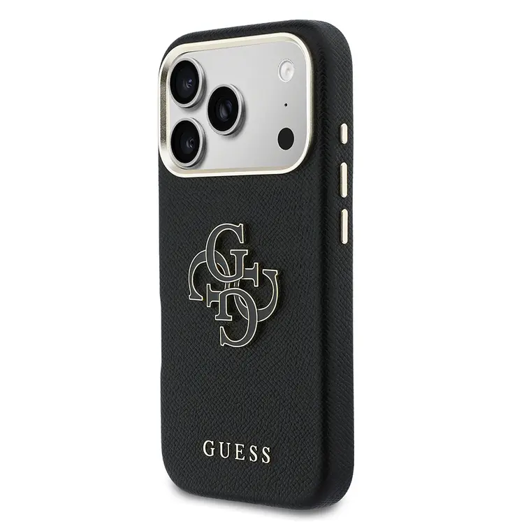 iPhone 17 Pro Max Kılıf, Metal Kamera Çerçeveli PU Deri - Guess 4G
