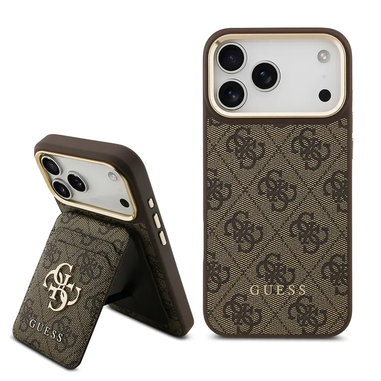 iPhone 17 Pro Max MagSafe Uyumlu Kartlıklı Kılıf - Guess 4G Metal Logo