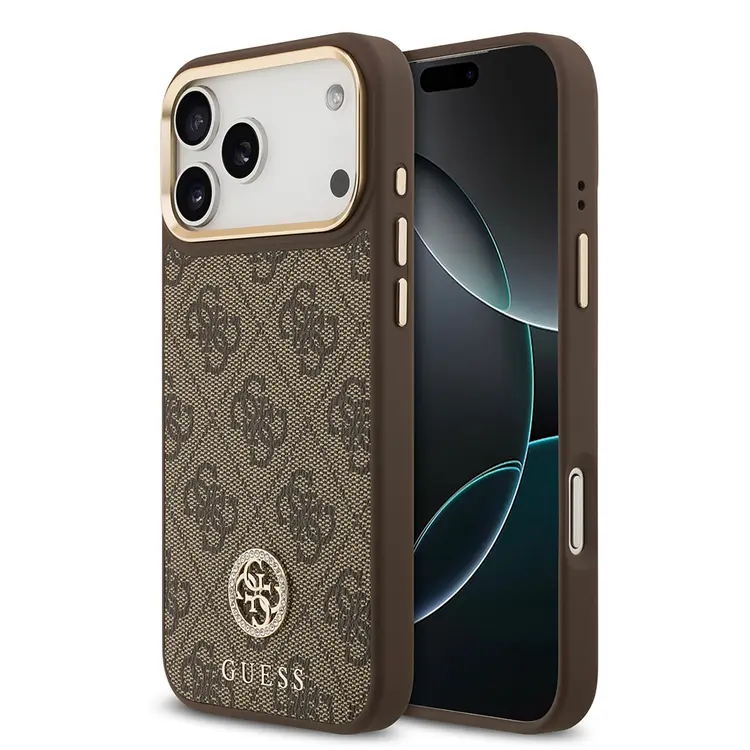iPhone 17 Pro Max MagSafe Uyumlu Taşlı Kılıf - Guess 4G Logolu