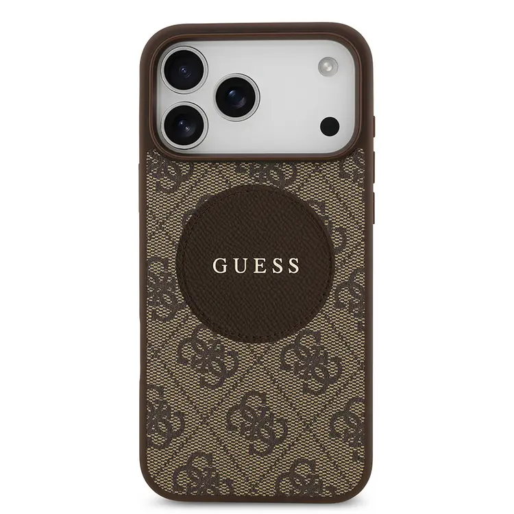 Apple iPhone 17 Pro Max Kılıf Guess Orjinal Lisanslı M-safe Şarj Özellikli Yazı Logolu Circle Classic Kapak