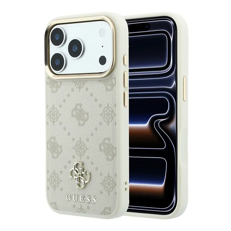 iPhone 18 Pro MagSafe Uyumlu PU Deri Kılıf - Guess Peony